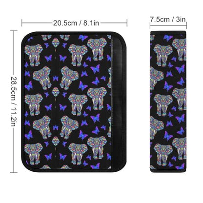 2 Pack Elephant Butterfly Art Seat Belt Cover Universal Fit Shoulder Harness Cover for Girls and Boys, Car Seats Pushchair Strollers High Chair Pushchair - color: Pattern 668