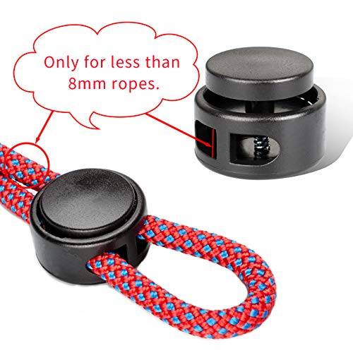 DYZD Extra Large Cord Lock End Spring Cord Stopper Toggle for Paracord, Drawstring (Black, 10 PCS)
