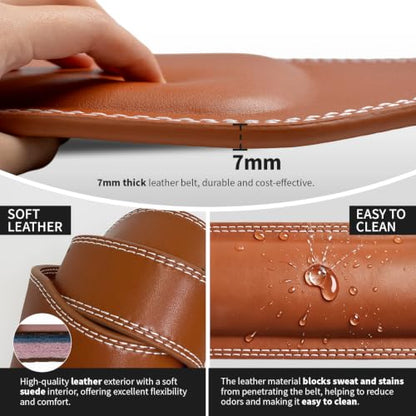 Leather Weightlifting Belt, 10 Adjustable Holes, 4”Width, Double Prong Power Belt for Gym Bodybuilding, weightlifting, powerlifting, squats and deadlifts - color: 4-Inch Brown, size: 28"-32"