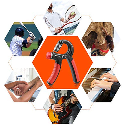 NIYIKOW Grip Strength Trainer, Hand Grip Strengthener, Grip Strengthener, Adjustable Resistance, Forearm Strengthener, Perfect for Musicians Athletes - color: Orange-1Pack