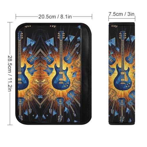 2 Pack Music Guitar Art Car Seat Belt Pad Soft Padded Harness Pads Strap for Child, Car Seats Pushchair Strollers High Chair Pushchair, Anti-Slip Pad - color: Pattern 894