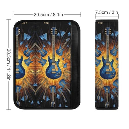 2 Pack Music Guitar Art Car Seat Belt Pad Soft Padded Harness Pads Strap for Child, Car Seats Pushchair Strollers High Chair Pushchair, Anti-Slip Pad - color: Pattern 894