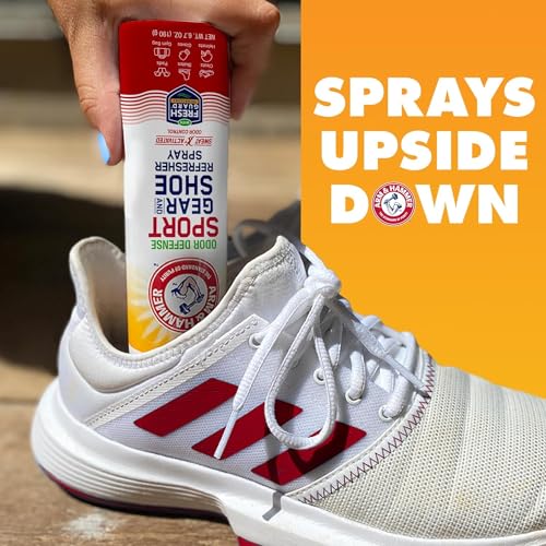 Arm & Hammer™ Sport Gear & Shoe Refresher Spray, Heavy Duty Odor Defense for Sports Gear and Footwear, Deodorizer for Gym Bags, Boxing Gloves, Hockey Equipment, and Football Pads (6.7 oz) (3 pack) - size: 6.7 Ounce (Pack of 3)