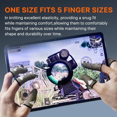 Jwh Ultra Thin Pure Silver Fiber Mobile Phone Gaming Accessories Finger Thumb Sleeves,Breathable,Silky,6 Pack Guantes para Dedos Gamer,Dedales Gamer Profesionales,Finger Gloves,for Pubg Gaming Cots - color: Silver（6pack）