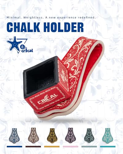 CRICAL Portable Magnetic Pool Chalk Holder Square Chalk Cube Holder Billiard Cue Accessory Gift Idea - color: Red White