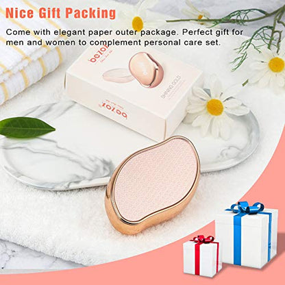 BEZOX Glass Foot File Callus Remover, Crystal Pedicure Foot Scrubber for Travel Use, Portable Handheld Sized Foot Scraper for Cracked Heel - Shinning Golden - style: Shinning Golden