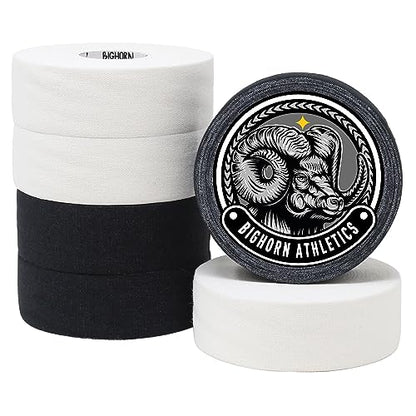 Bighorn Athletics Boxing Tape 1" × 45ft, 6 Rolls, Black & White | Extra sticky 1" athletic tape for boxing & hand wrapping. Strong adhesive, EZ-tear. Protects knuckles, no residue on skin. - color: Black & White