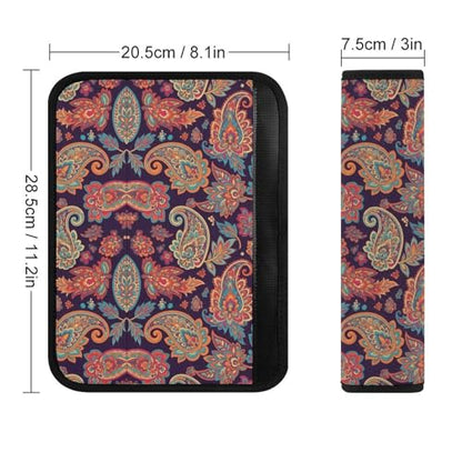 Universal Soft and Comfortable Car Seat Straps Shoulder Pads for Adult Use, Stroller Pushchair High Chair, 2PCS Boho Floral Paisley Harness Pads Strap - color: Pattern 602