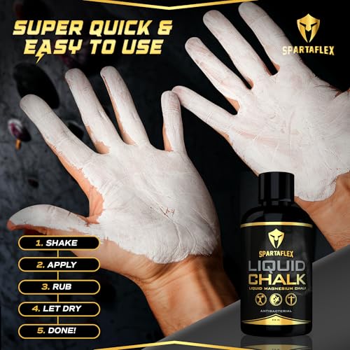 SpartaFlex 250ml Pro Liquid Chalk for Weightlifting Chalk, Rock Climbing, Gymnastics, Lifting Chalk, Hand Chalk for Weight Lifting, Gym Chalk for Powerlifting, Liquid Grip Liquid Chalk Climbing