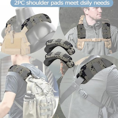 ZINMARK 2-Pack Shoulder Pad Ultra-Thick Tactical Vest Cushion for Laptop Bags, Messenger Bags, Briefcase Bags, Luggage Bags, Tool Bags, Travel Bags and Most Bags, Camouflage Gray - color: Camouflage gray