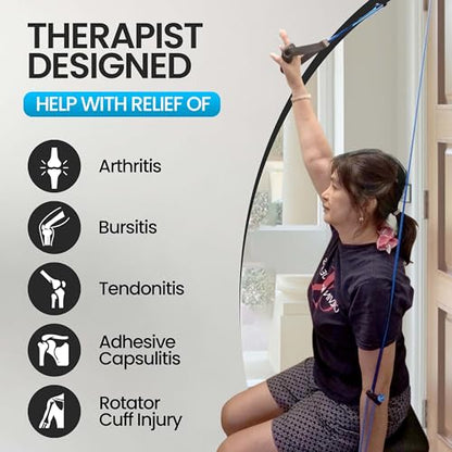 Shoulder Pulley for Physical Therapy - Shoulder Pain Relief | Exercise Equipment for Home Workouts | Pulleys for Shoulder Rehab Over Door|Foam Handles w/Fastening Tape|Rotator Cuff, Stroke & Arthritis