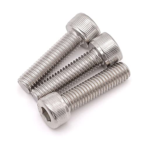 M4-0.7 x 20mm (50 Pack) Stainless Socket Head Cap Screws, 304 Stainless Steel 18-8, Plain Finish, Full Thread Coverage, by RoyceMart - size: M4-0.7 x 20mm