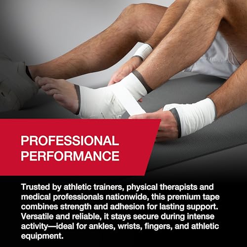 Mueller Sports Medicine Premium Athletic Tape, 10 Pack, White - Quality Hospital-Grade Athletic Tape, Easy to Tear for Fast & Effective Taping, 1.5" x 15 Yards Per Roll