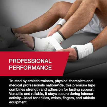 Mueller Sports Medicine Premium Athletic Tape, 10 Pack, White - Quality Hospital-Grade Athletic Tape, Easy to Tear for Fast & Effective Taping, 1.5" x 15 Yards Per Roll
