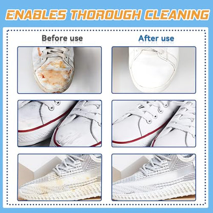 White Shoe Cleaner Kit 6.76Oz, Sneaker Cleaner With Brush & Cloth, Removing Stain, Shoe Cleaning Kit for Leather, PU - size: 200ml
