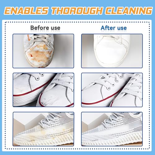 White Shoe Cleaner Kit 6.76Oz, Sneaker Cleaner With Brush & Cloth, Removing Stain, Shoe Cleaning Kit for Leather, PU - size: 200ml1pack