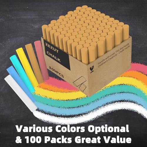 Orange Chalk 100PCS, Low Dust Chalks Stick Bulk for Chalkboard Blackboard Non-Toxic - color: Orange - 100PCS