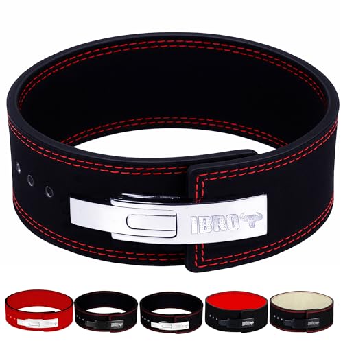 IBRO Powerlifting Lever Gym Belt – Power 8MM, 10MM or 13MM Extreme Heavy Duty Genuine Leather Belts - Squats Deadlifts Bodybuilding Weight Lifting IPF Power Lifting Strongman for Men - color: 13mm Black, size: Small