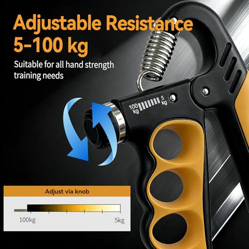 Sutekus Hand Grip Strengthener with Digital Counter, Ergonomic Grip Strength Trainer for Athletes, Musicians, Forearm Exercise & Physical Therapy
