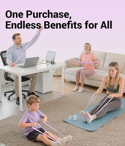 Upgraded Figure 8 Resistance Bands for Women with User Manual | High-Density Silicone .Gift-Ready Packaging . Beginner Workout Guide .Solid Comfort Handles .User Manual Included