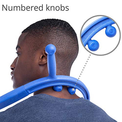 Body Back Buddy Elite FSA Eligible Trigger Point Massage Tool, Neck and Back Massager Handheld, Manual Self Massager, Massage Cane, Muscle Knot Remover with Instructions, 2-Pack Bundle (Blue) - color: Blue, size: Elite Bundle