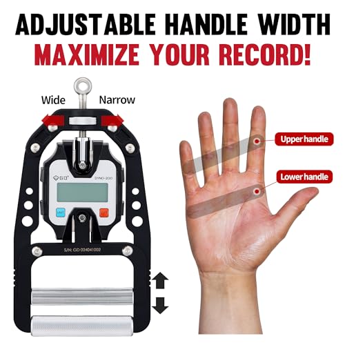 GD DYNO-200 Grip strength tester Digital Hand Dynamometer 440 Lbs | 200kg Hand Strength Tester, Grip Strength Measure, Forearm Exerciser, Arm wrestling training equipment, Gripper strengthener