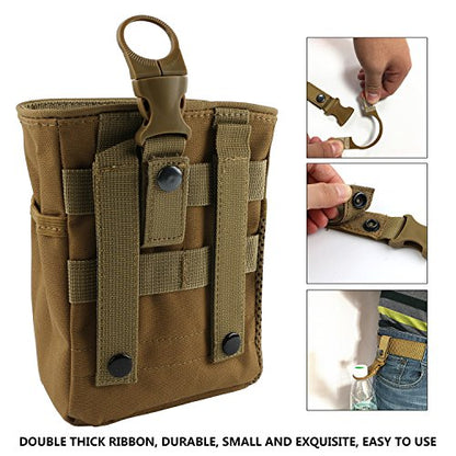 Drawstring Highend Rock Climbing Chalk Bag with a Carabiner Different Pockets for Climbing Bouldering, Gymnastics, Gym Pouch, Cross Fit and Lifting - color: Khaki