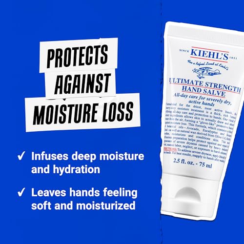 Kiehl's - Ultimate Strength Hand Salve, Deeply Hydrating Hand Lotion | Hand Lotion for Intense Moisture - With Thick and Rich Formula - Protects and Repairs Dry Skin - size: 2.5 Fl Oz / 75 ml