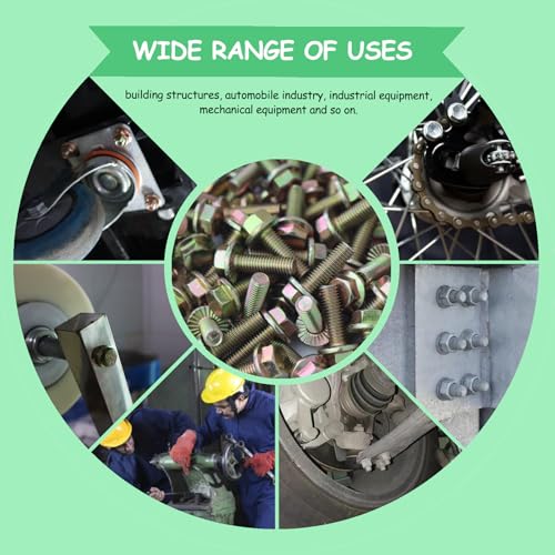 404Pcs Class 10.9 Metric Flange Bolts Kit - M6 M8 M10 (12-30mm) Serrated Hex Bolts with Nuts & Washers, Yellow Zinc, Storage Case for Light Equipment & DIY - size: 404PCS Metric Flange Bolt Kit M6~M10, Grade 10.9