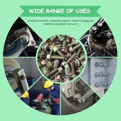 214pcs Grade 10.9 Metric Flange Bolts Assortment Kit, M8x1.25 Bolts (16-45mm), Metric Bolts and Nuts Assortment, Hex Bolt and Nut Washers Kit, Yellow Zinc Plated - size: 214PCS Metric Flange Bolt Kit M8, Grade 10.9