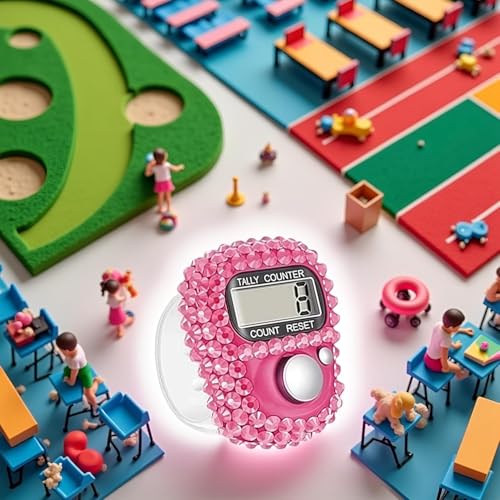 Electronic Tally Counter with Display, Resettable Portable Electronic Finger Counter for Golf, Track and Field, Lap Counting - color: Pink