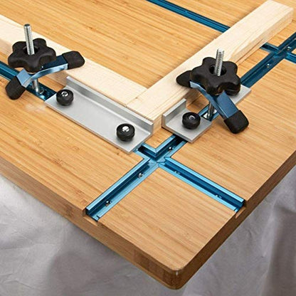 POWERTEC 71609V 3" T-Track Intersection Kit with Predrilled Mounting Holes, for Universal T Track, T Track Accessories for Woodworking Jigs and Fixtures - size: Intersection kit, 1 Set