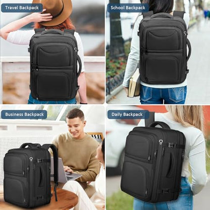 Travel Backpack, Extra Large Travel Backpack, TSA 18.4 inch Laptop Bag Flight Approved, Lightweight Business Luggage Bag, Gifts for Men Women, Black - color: Black, size: 18.4 Inches