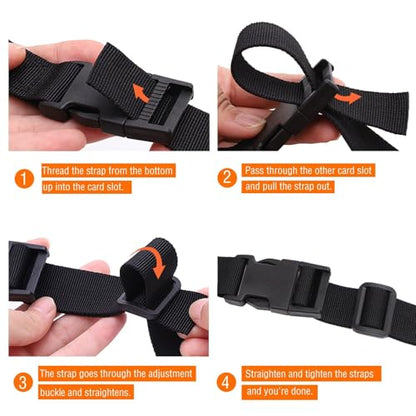 Nylon Strap with Buckle, Quick Release Short Adjustable Straps with Buckles, Securing Tie Down Straps for Backpacking, Compression Golf Bag, Camping Outdoor Activities 1" x 94" (8ft) 4Pcs - size: 8ft