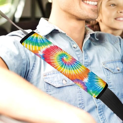 Universal Fit Colorful Tie Dye Seat Belt Shoulder Pad for Adult Use, Most Cars, 1 Pair Harness Pads Strap Anti-Slip Pad - color: Pattern 1025