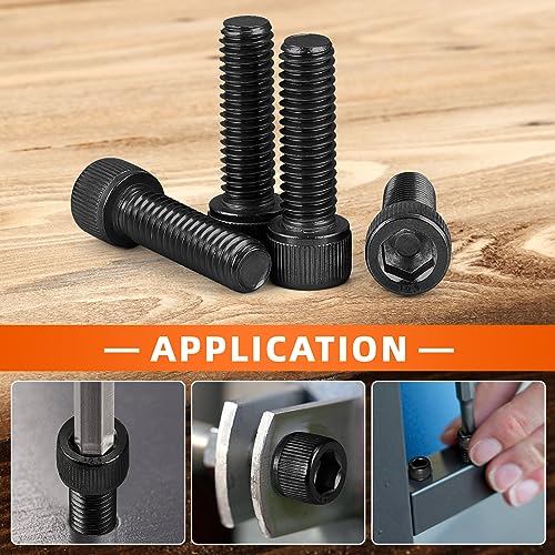 M5 x 12mm Socket Head Cap Screws, Grade 12.9 Alloy Steel Black Oxide, Allen Socket Drive, Full Thread, 50 PCS - size: M5 x 12mm