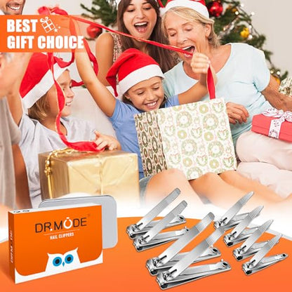 DRMODE Finger Nail Clippers Adult - 8 Pack Nail Clippers Bulk for Men Women Sharp Travel Toenail Clippers and Fingernail Clipper Set Curved Cutter Trimmer with Nail File - style: 8 Pack -Silver