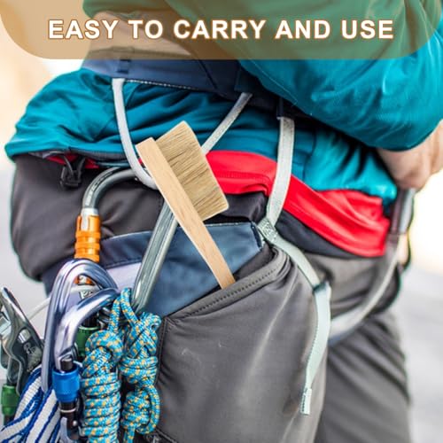 Rock Climbing Brush with Soft Boar Bristles Ergonomic Handle Lightweight Portable for Indoor Outdoor Bouldering