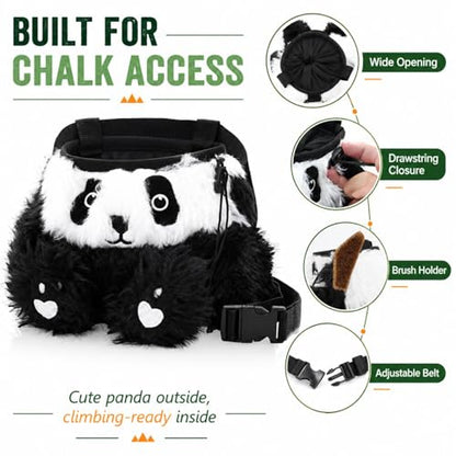ANZOME Chalk Bag for Rock Climbing with Carabiner Drawstring, Cute Chalk Bag for Rock Climbing Weightlifting Gym, Great Gift for Adults & Kids Climbers