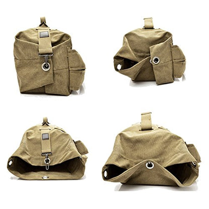Large Capacity Travel Climbing Bag Tactical Military Duffel Bag Top Load Double Strap Canvas Backpack - color: Tan