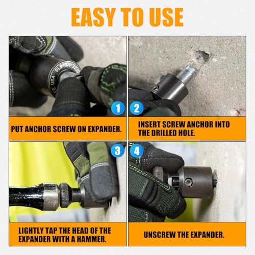 RANSOTO 870 Screw Anchor Expander Hollow Wall Set Tool Compatible with Greenlee 84305 Power Drill Part Caulking Anchor Size 3/8"-16 - size: 3/8"-16