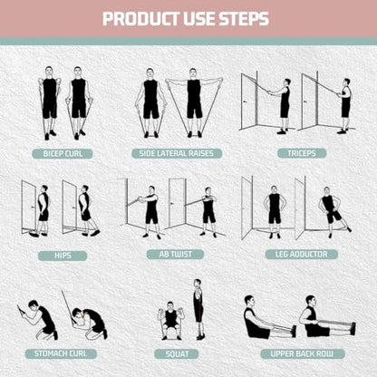 VEICK 10-150LBS Resistance Bands with Handles, Ankle Straps, Door Anchor | Accredited Lab Certified, 100% Natural Latex, Versatile for Yoga, Pilates, Strength, Home Gym - color: Macaron, style: 10-150LBS