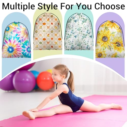 Gymnastics Grip Bag Lightweight Small Drawstring Grip Bags for Gymnasts - color: Autumn Harvest-yellow