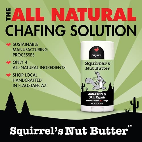Squirrel's Nut Butter Anti Chafe Stick | All Natural Chafe Prevention & Skin Care for Athletes, Runners & Adventurers | Thighs, Arms, Pack Straps & More | 2.7 oz - size: 2.7 Ounce (Pack of 1)