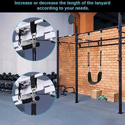 Hammock Tree Swing Straps Kit, Short Hanging Straps 2 Pack | 2 Heavy Duty Hook Clasps, Holds 440lbs, For Swing Hammocks Seat, For Pulley System Gym Equipment