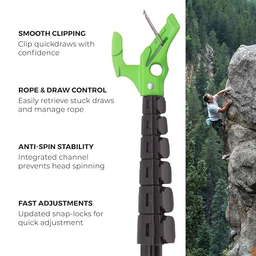 Trango Beta Stick EVO - Adjustable Climbing Stick Clip Tool for Sport Climbing & Bolt Clipping - size: Compact