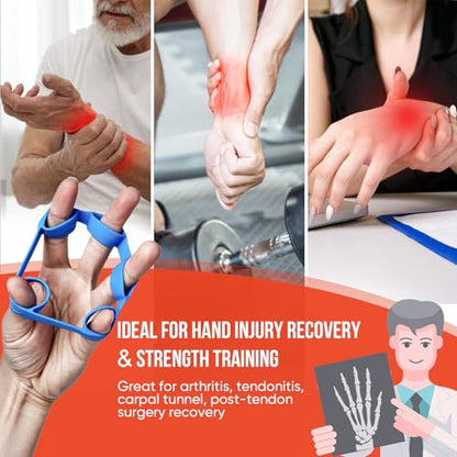 Grip Strength Trainer Kit, Forearm Strengthener & Hand Grip Strengthener | Finger Exerciser & Stretcher for Strength Training, Recovery & Flexibility - size: 9PCS