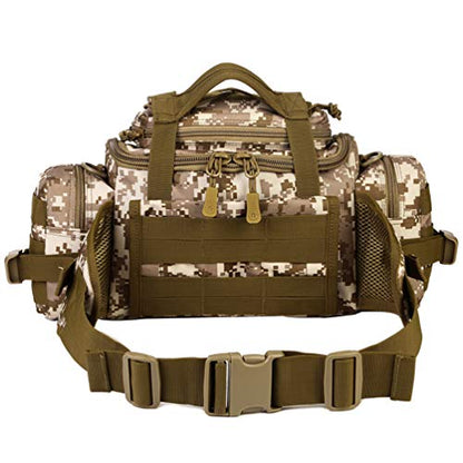 Tactical Assault Gear Sling Pack Hiking Duffle Fanny Packs MOLLE Compact Utility Military Waist Range Bag Heavy Duty EDC Camera Shoulder Backpack (Desert camouflage) - color: Desert camouflage