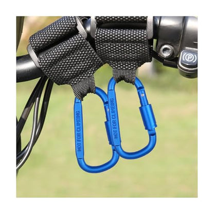 2PCS Hook for Hanging Helmet Goggle Headsets Bags, Heavy Duty Carabiner Clip, Adjustable Strap Hook for Scooter (Blue) - color: Blue
