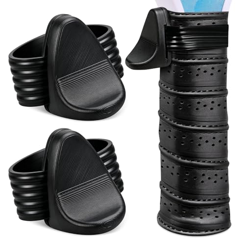 Pickleball Paddle Grip Insert, Ergonomic Finger Rest for Enhanced Control & Stable Grip, Fits Most Standard Pickleball Paddles, Pickleball Paddle Accessory 2PCS - color: black